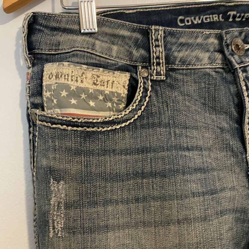 Cowgirl Tuff jeans 30x37 flag of the free - Picture 2 of 11